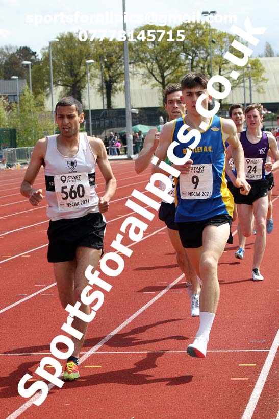 1500 metres, 2021 NECAA Middlesbrough Open Meting, Sunday, May 9th. Photo: David T. Hewitson/Sports for All Pics
